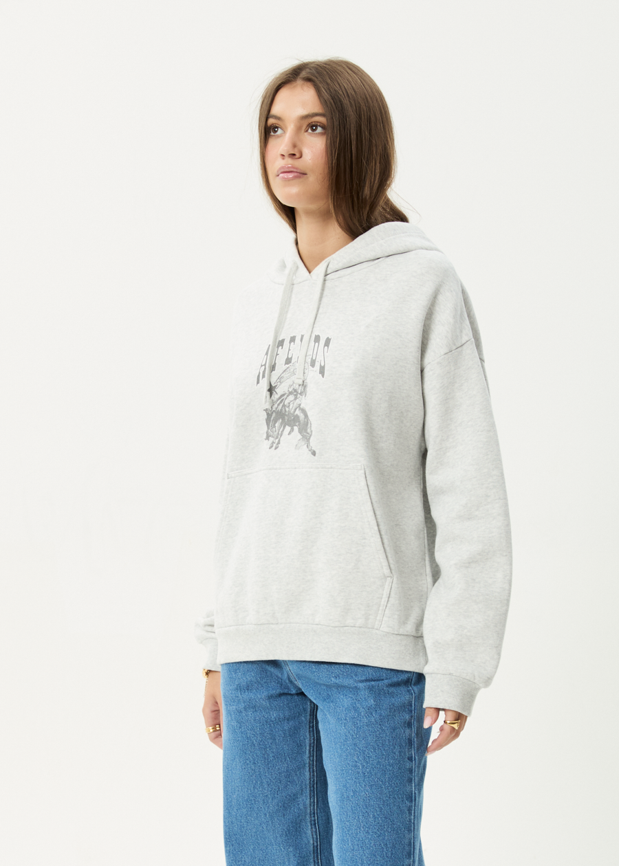 AFENDS Womens Cosmic Cow - Hoodie - Grey Marle
