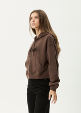 AFENDS Womens Kourt -  Zip Hood - Coffee - Afends womens kourt   zip hood   coffee