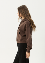AFENDS Womens Kourt -  Zip Hood - Coffee - Afends womens kourt   zip hood   coffee