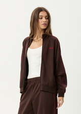 AFENDS Womens Avenue - Track Jacket - Coffee - Afends womens avenue   track jacket   coffee
