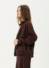 AFENDS Womens Avenue - Track Jacket - Coffee - Afends womens avenue   track jacket   coffee