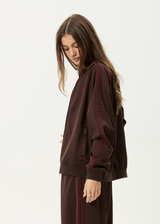 AFENDS Womens Avenue - Track Jacket - Coffee - Afends womens avenue   track jacket   coffee