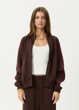AFENDS Womens Avenue - Track Jacket - Coffee - Afends womens avenue   track jacket   coffee