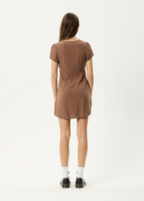 AFENDS Womens Hartley - Mini Dress - Cinnamon - Afends womens hartley   mini dress   cinnamon