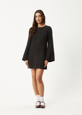 AFENDS Womens Gabriel - Cupro Mini Dress - Black - Afends womens gabriel   cupro mini dress   black