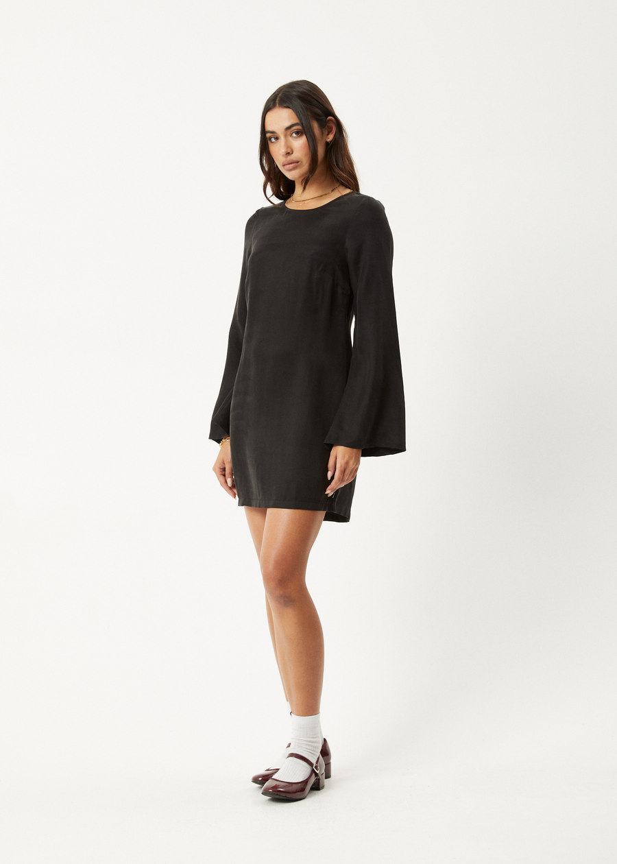 AFENDS Womens Gabriel - Cupro Mini Dress - Black