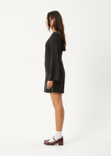 AFENDS Womens Gabriel - Cupro Mini Dress - Black - Afends womens gabriel   cupro mini dress   black