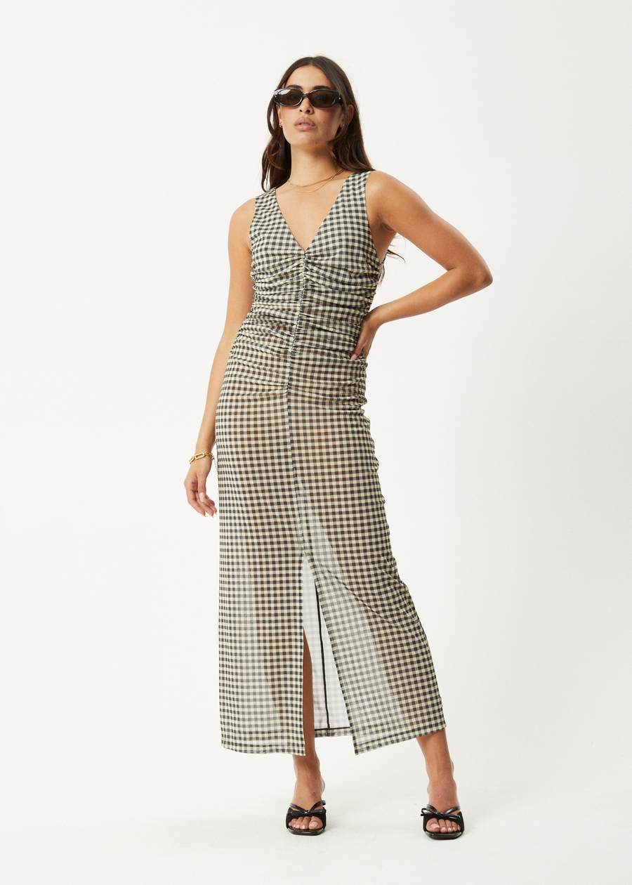 AFENDS Womens Gambet - Sheer Maxi Dress - Black / Sand