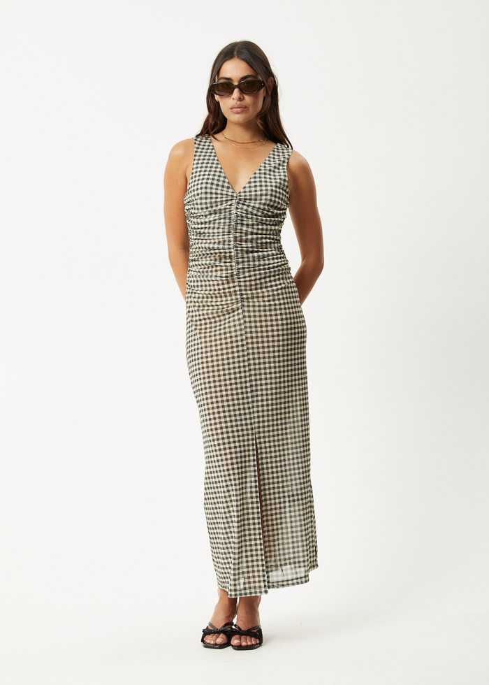 AFENDS Womens Gambet - Sheer Maxi Dress - Black / Sand