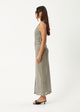 AFENDS Womens Gambet -  Sheer Maxi Dress - Black / Sand - Afends womens gambet   sheer maxi dress   black / sand