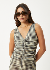 AFENDS Womens Gambet -  Sheer Maxi Dress - Black / Sand - Afends womens gambet   sheer maxi dress   black / sand
