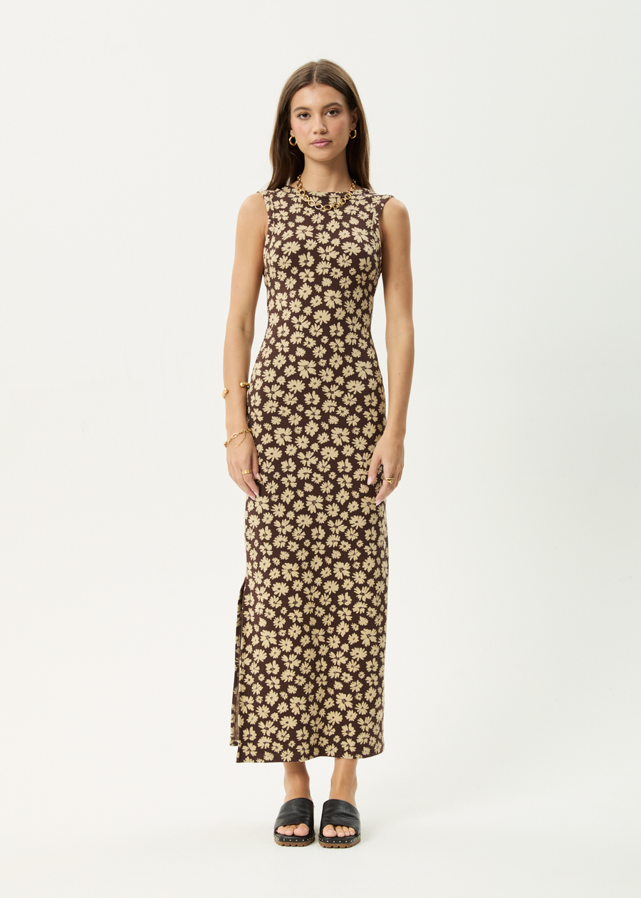 AFENDS Womens Astoria - Maxi Dress - Coffee