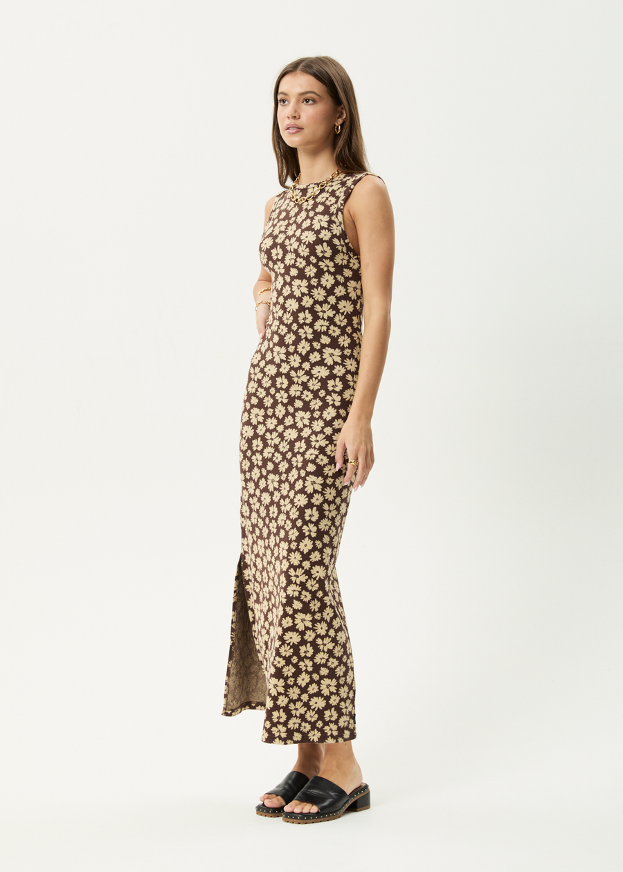 AFENDS Womens Astoria - Maxi Dress - Coffee