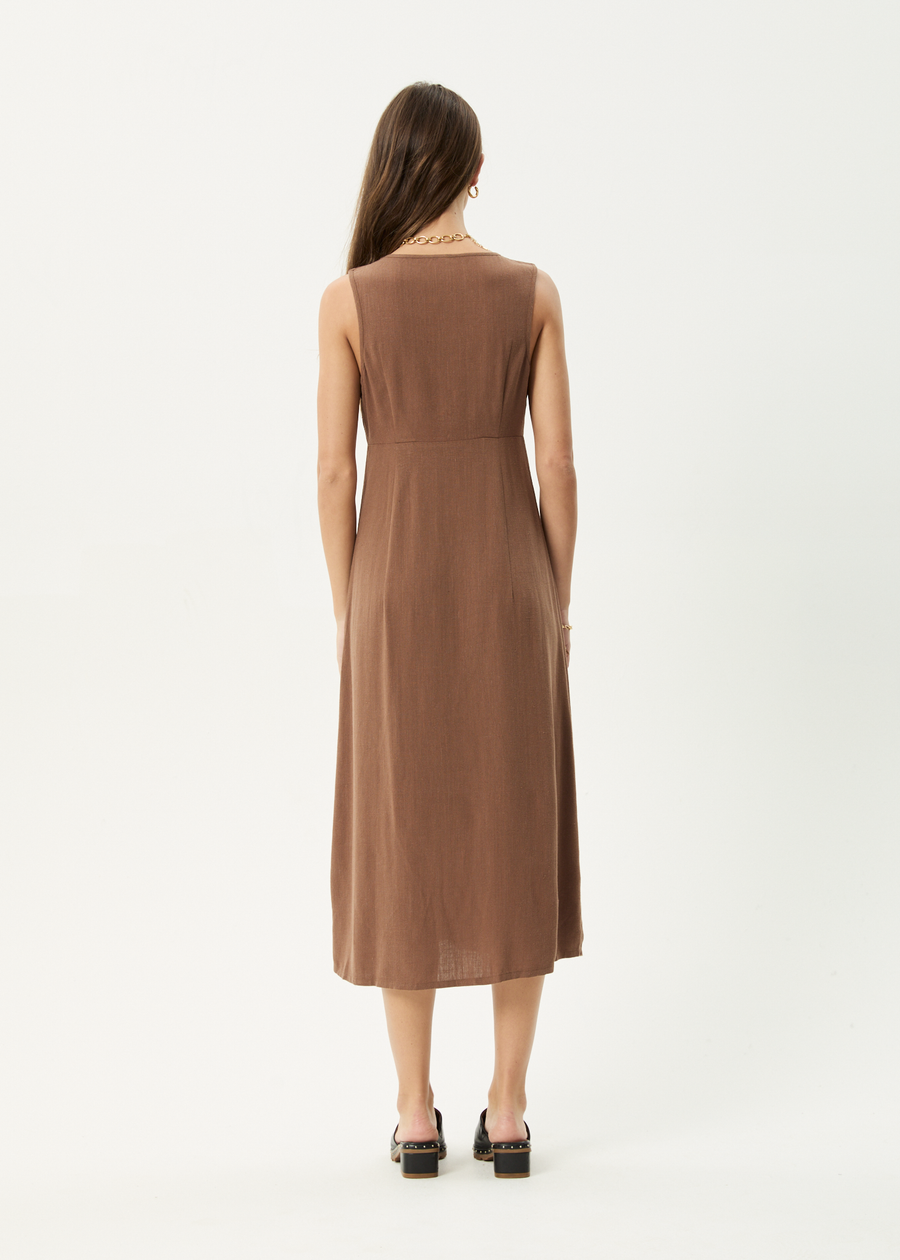 AFENDS Womens Hartley - Maxi Dress - Cinnamon