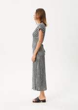 AFENDS Womens Rowan - Seersucker Check Maxi Dress - Black / White - Afends womens rowan   seersucker check maxi dress   black / white