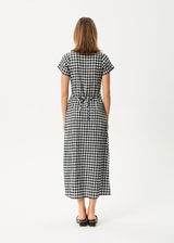 AFENDS Womens Rowan - Seersucker Check Maxi Dress - Black / White - Afends womens rowan   seersucker check maxi dress   black / white