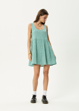 AFENDS Womens Creator Jesse - Seersucker Mini Dress - Pine - Afends womens creator jesse   seersucker mini dress   pine