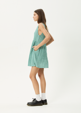 AFENDS Womens Creator Jesse - Seersucker Mini Dress - Pine - Afends womens creator jesse   seersucker mini dress   pine