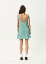 AFENDS Womens Creator Jesse - Seersucker Mini Dress - Pine - Afends womens creator jesse   seersucker mini dress   pine