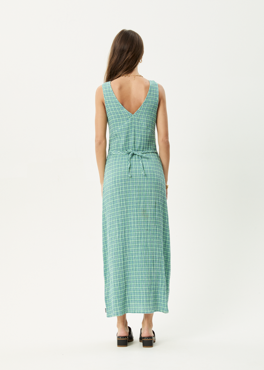 AFENDS Womens Creator - Seersucker Maxi Dress - Pine
