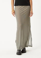 AFENDS Womens Gambet -  Sheer Maxi Skirt - Black / Sand - Afends womens gambet   sheer maxi skirt   black / sand