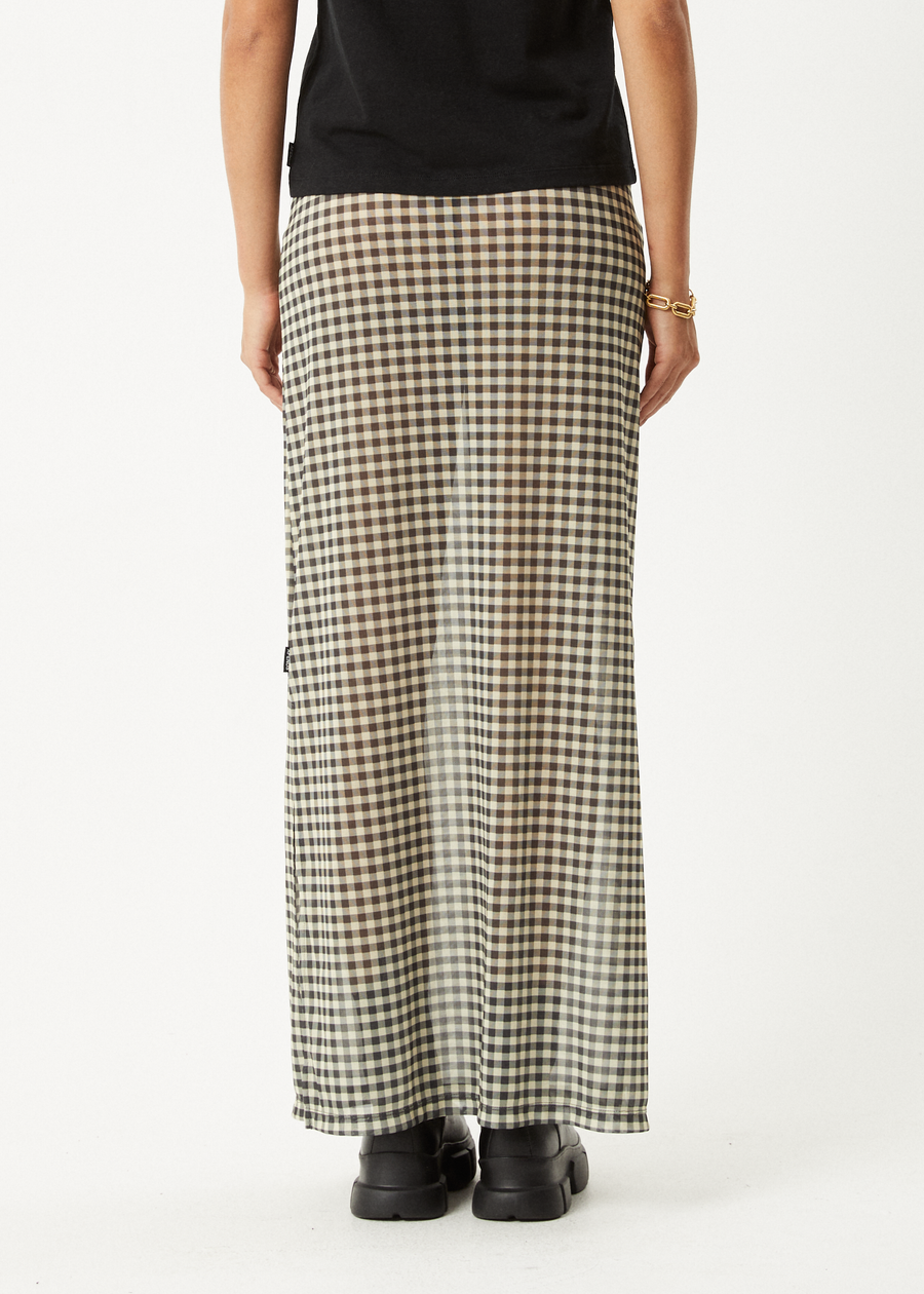 AFENDS Womens Gambet - Sheer Maxi Skirt - Black / Sand