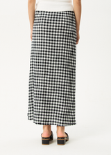 AFENDS Womens Rowan - Seersucker Maxi Skirt - Black / White - Afends womens rowan   seersucker maxi skirt   black / white