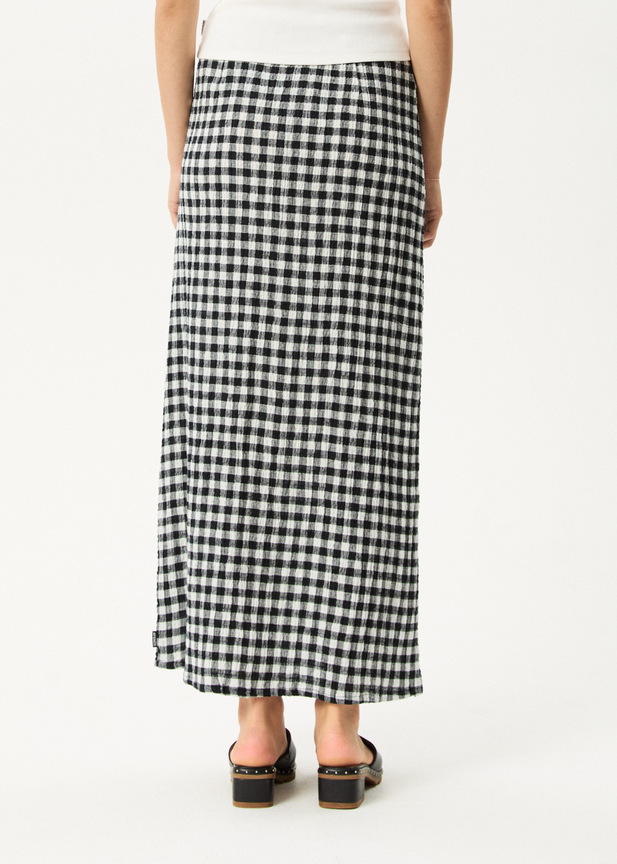 AFENDS Womens Rowan - Seersucker Maxi Skirt - Black / White
