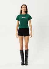 AFENDS Womens Shield - Baby Tee - Hunter Green - Afends womens shield   baby tee   hunter green