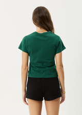 AFENDS Womens Shield - Baby Tee - Hunter Green - Afends womens shield   baby tee   hunter green