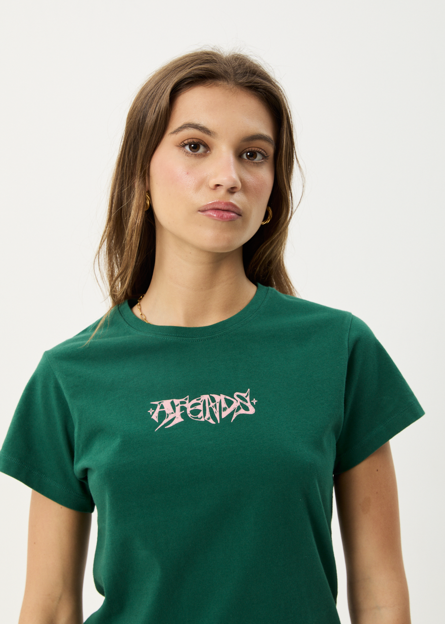 AFENDS Womens Shield - Baby Tee - Hunter Green