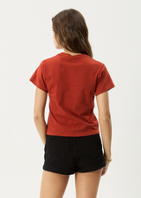 AFENDS Womens Dark Heaven - Baby Tee - Red Rum - Afends womens dark heaven   baby tee   red rum
