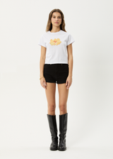AFENDS Womens Dark Heaven - Baby Tee - White - Afends womens dark heaven   baby tee   white