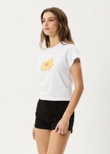 AFENDS Womens Dark Heaven - Baby Tee - White - Afends womens dark heaven   baby tee   white