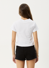 AFENDS Womens Dark Heaven - Baby Tee - White - Afends womens dark heaven   baby tee   white