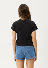 AFENDS Womens Maisie - Baby Tee - Stone Black - Afends womens maisie   baby tee   stone black