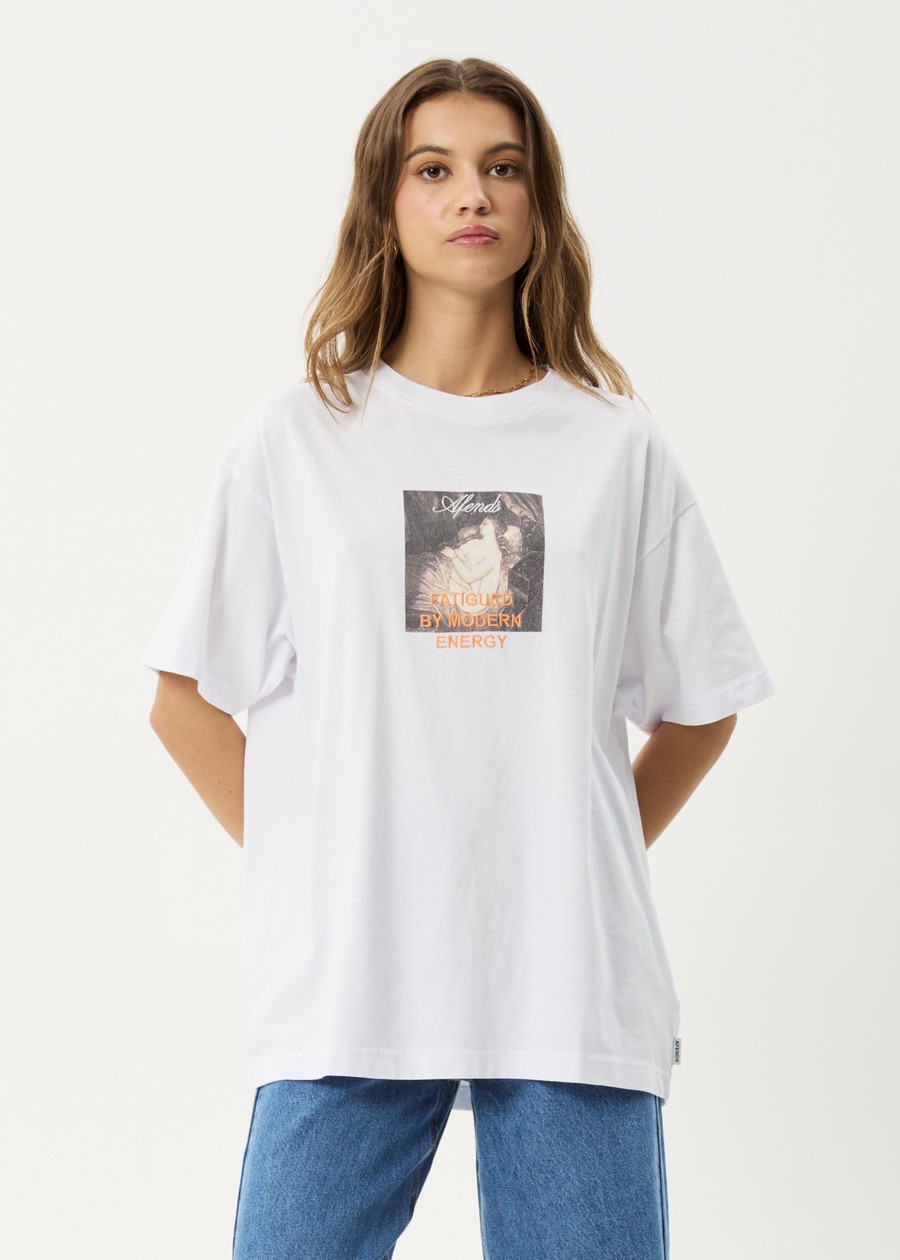 AFENDS Womens Modern Energy - Oversized Tee - White