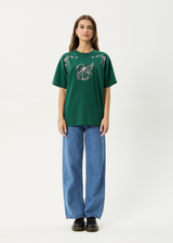 AFENDS Womens Cygnet - Oversized Tee - Hunter Green - Afends womens cygnet   oversized tee   hunter green