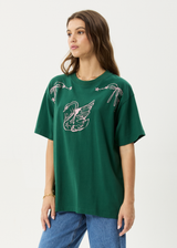 AFENDS Womens Cygnet - Oversized Tee - Hunter Green - Afends womens cygnet   oversized tee   hunter green