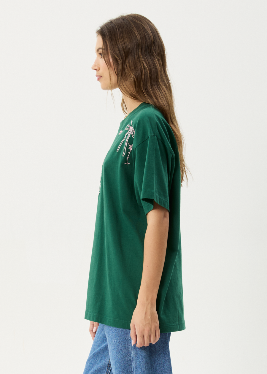 AFENDS Womens Cygnet - Oversized Tee - Hunter Green