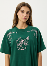 AFENDS Womens Cygnet - Oversized Tee - Hunter Green - Afends womens cygnet   oversized tee   hunter green