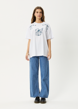 AFENDS Womens Cygnet - Oversized Tee - White - Afends womens cygnet   oversized tee   white