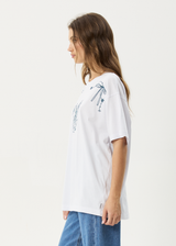 AFENDS Womens Cygnet - Oversized Tee - White - Afends womens cygnet   oversized tee   white