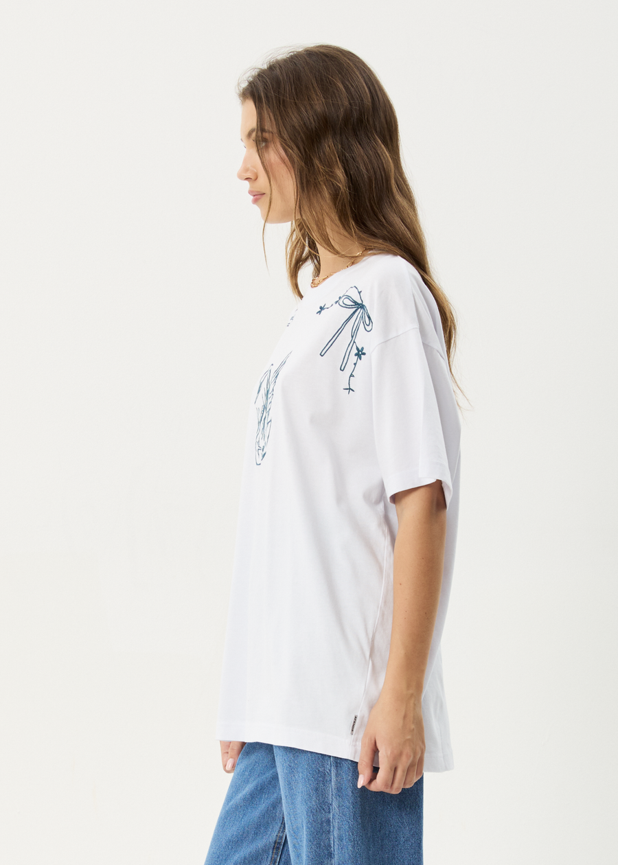 AFENDS Womens Cygnet - Oversized Tee - White