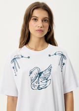 AFENDS Womens Cygnet - Oversized Tee - White - Afends womens cygnet   oversized tee   white