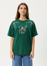 AFENDS Womens Cygnet - Oversized Tee - Hunter Green - Afends womens cygnet   oversized tee   hunter green