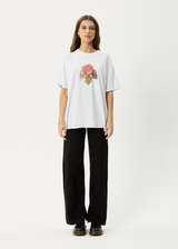 AFENDS Womens Wildflower - Oversized Tee - White - Afends womens wildflower   oversized tee   white