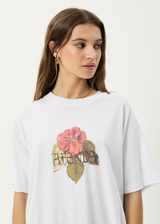 AFENDS Womens Wildflower - Oversized Tee - White - Afends womens wildflower   oversized tee   white