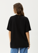 AFENDS Womens Shield Maiden - Oversized Tee - Black - Afends womens shield maiden   oversized tee   black