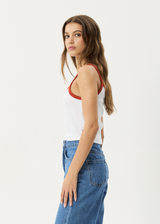 AFENDS Womens Cygnet - Rib Singlet - White - Afends womens cygnet   rib singlet   white